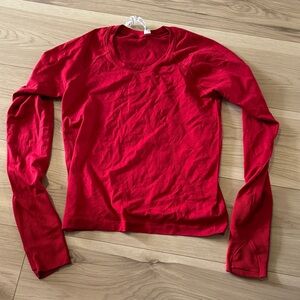 Lululemon Athletica Vibrant Red Long Sleeve Tee